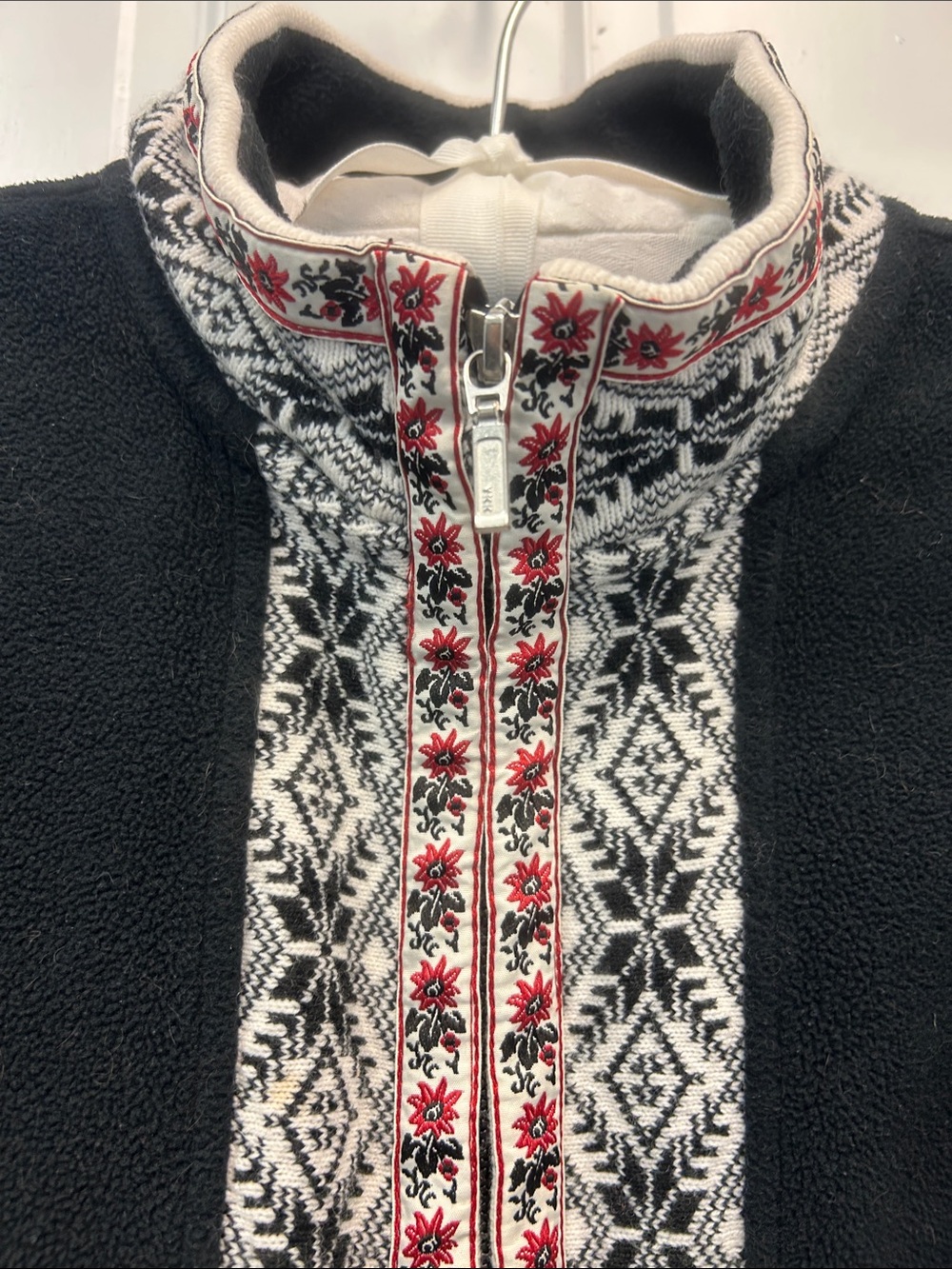 L.L. Bean Women's Nordic Embroidered Snowflake Fair Isle Fleece Vest Small Y2K - Picture 3 of 9